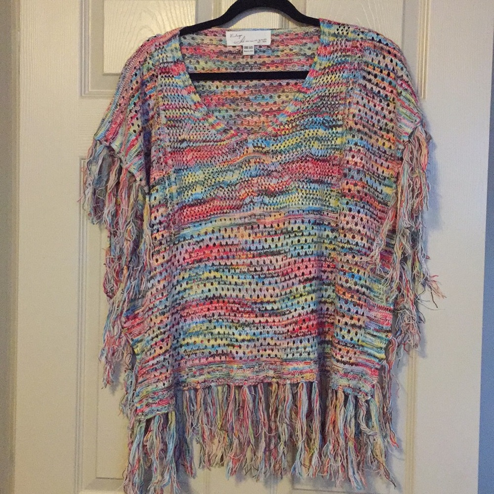 Vintage Crochet Poncho. One Size